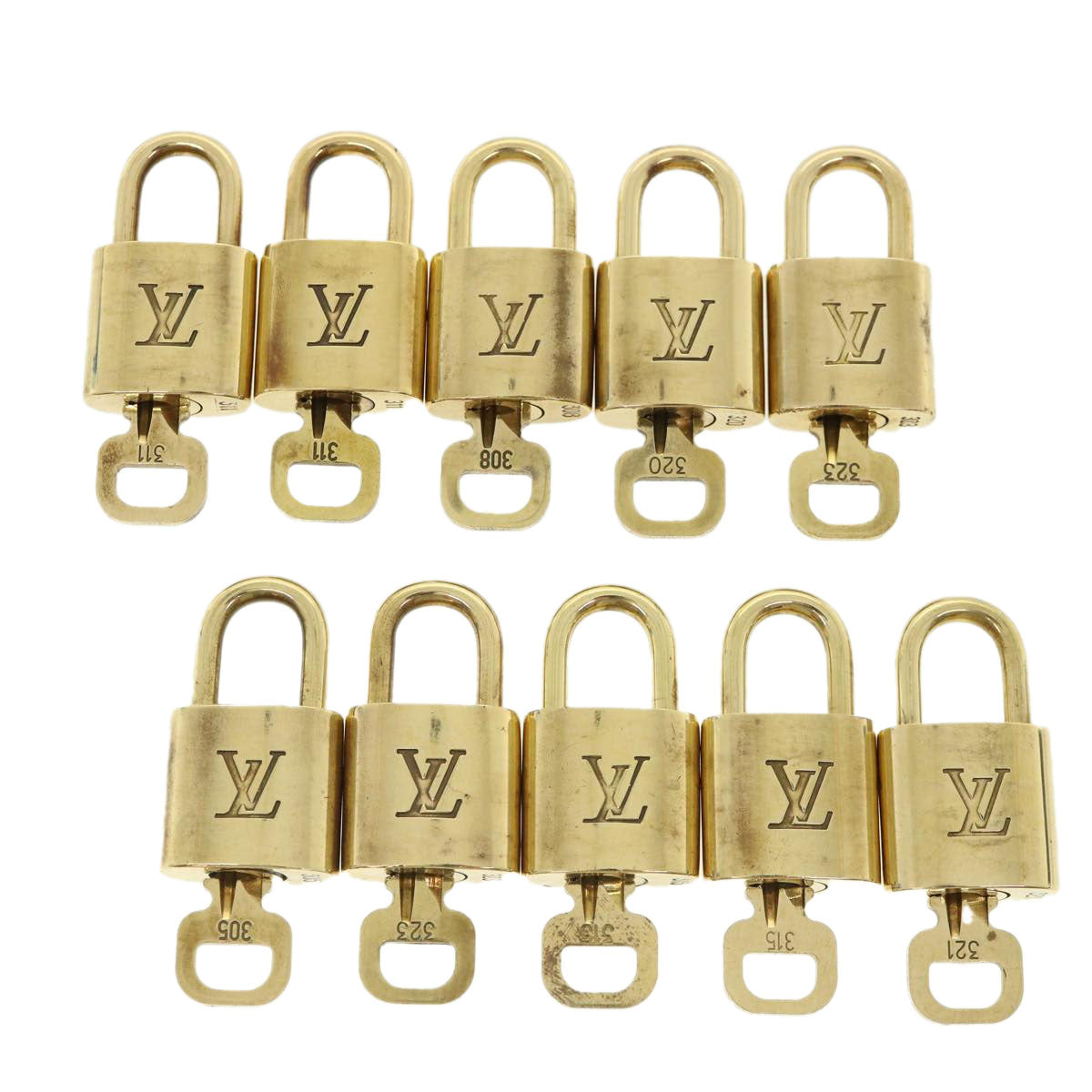 LOUIS VUITTON Padlock 10set Padlock Gold Tone LV 32412