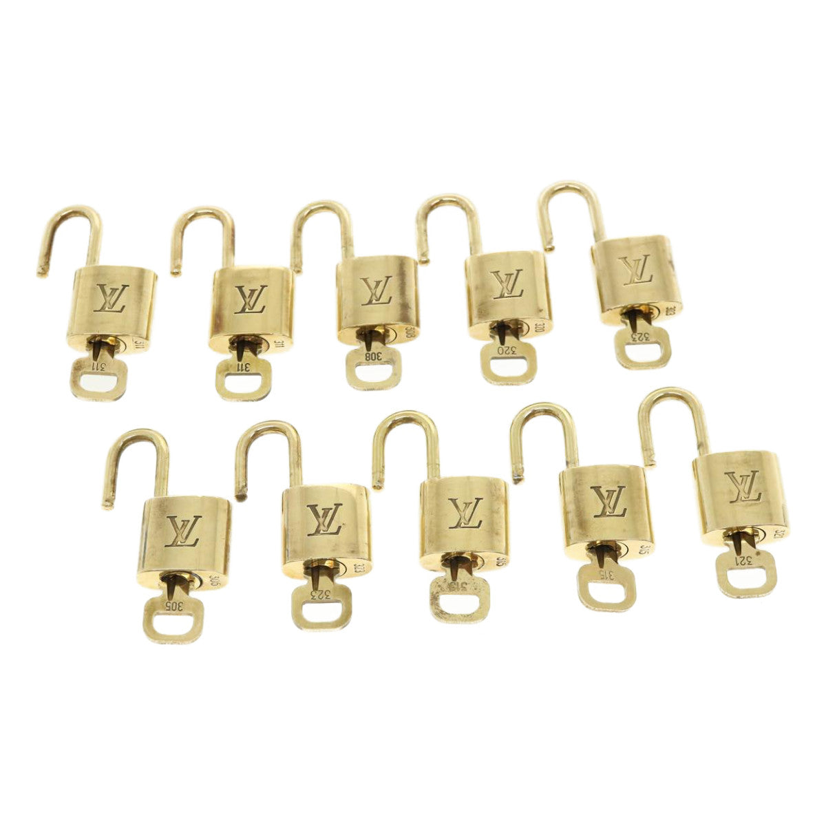 LOUIS VUITTON Padlock 10set Padlock Gold Tone LV 32412