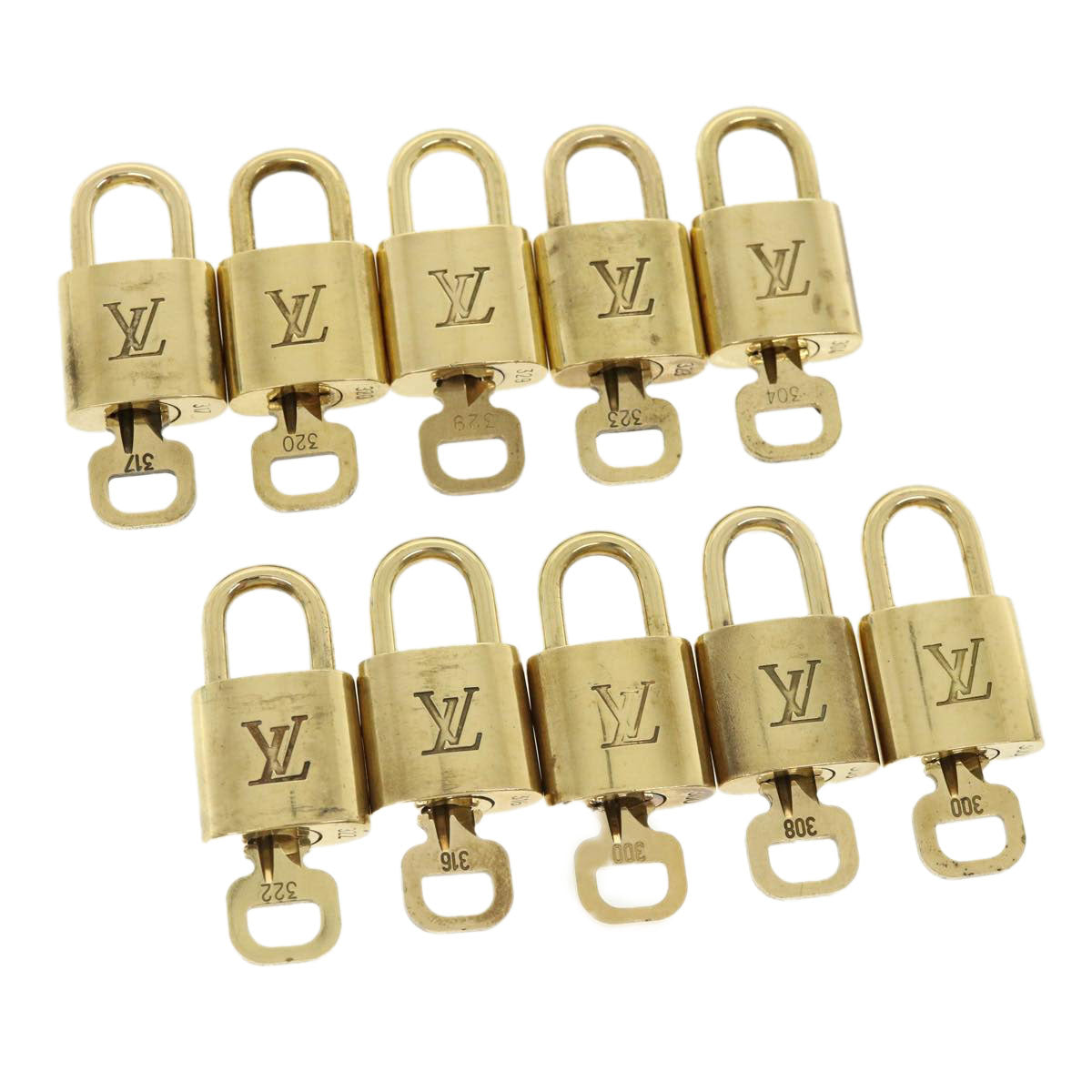 LOUIS VUITTON Padlock 10set Padlock Gold Tone LV 32413