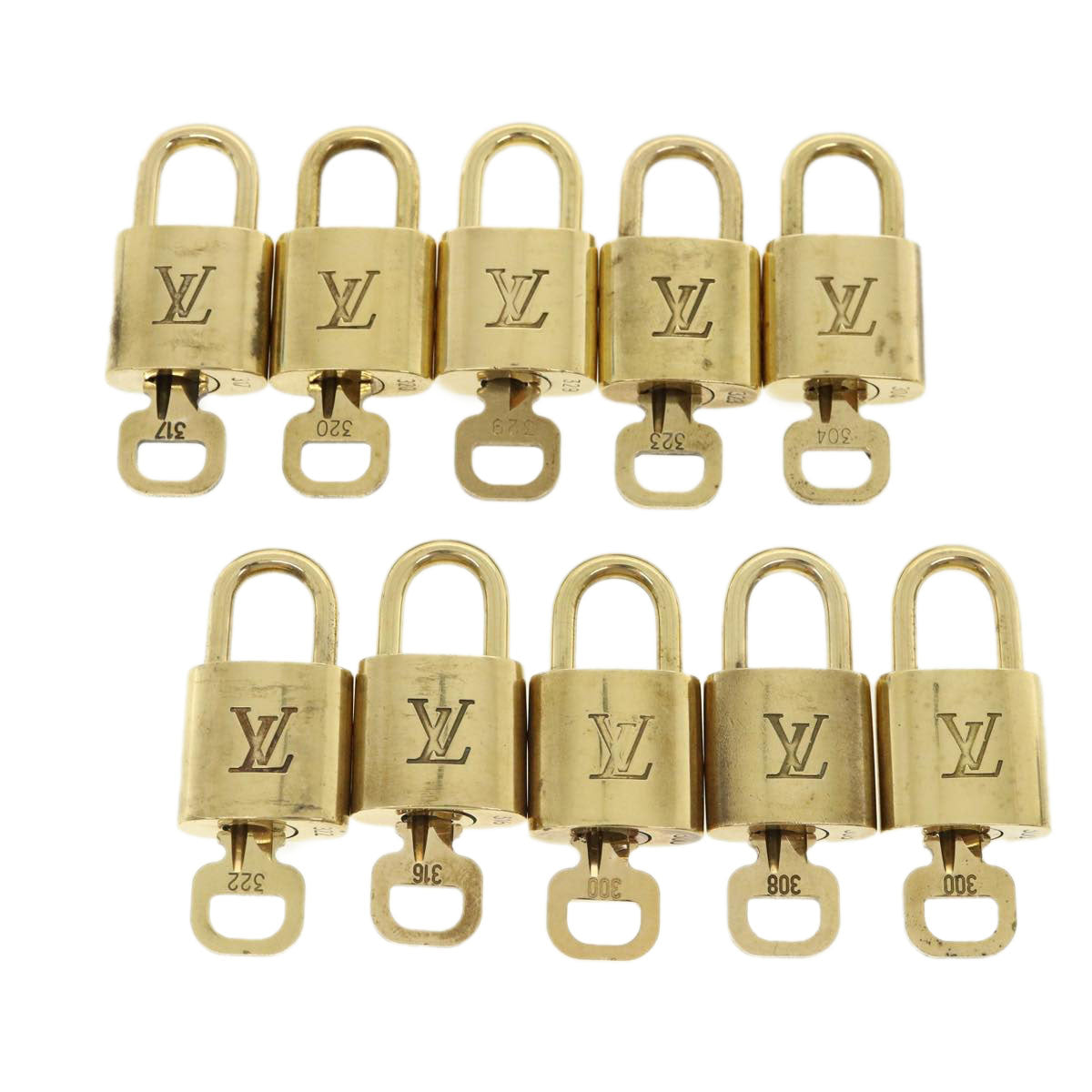 LOUIS VUITTON Padlock 10set Padlock Gold Tone LV 32413