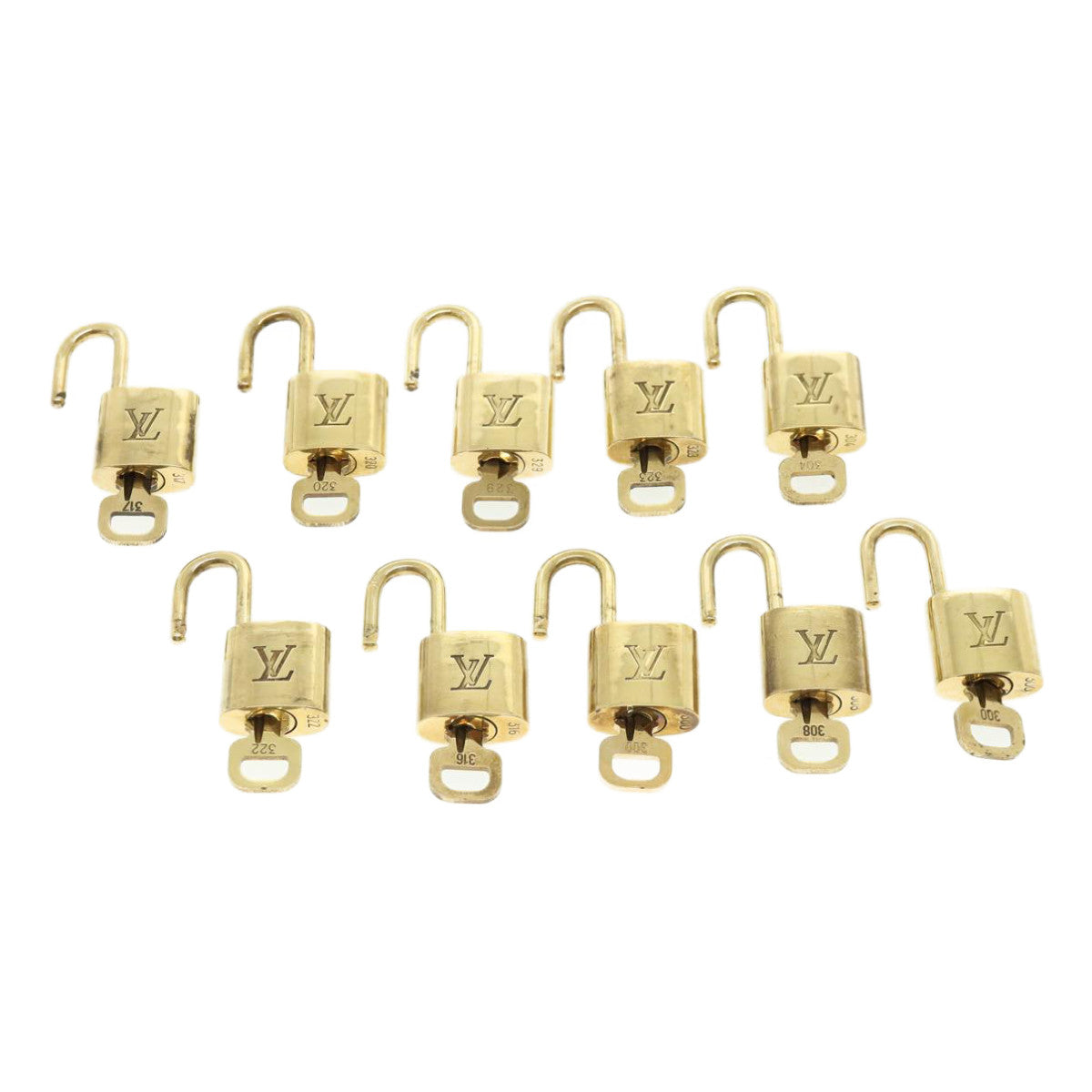 LOUIS VUITTON Padlock 10set Padlock Gold Tone LV 32413