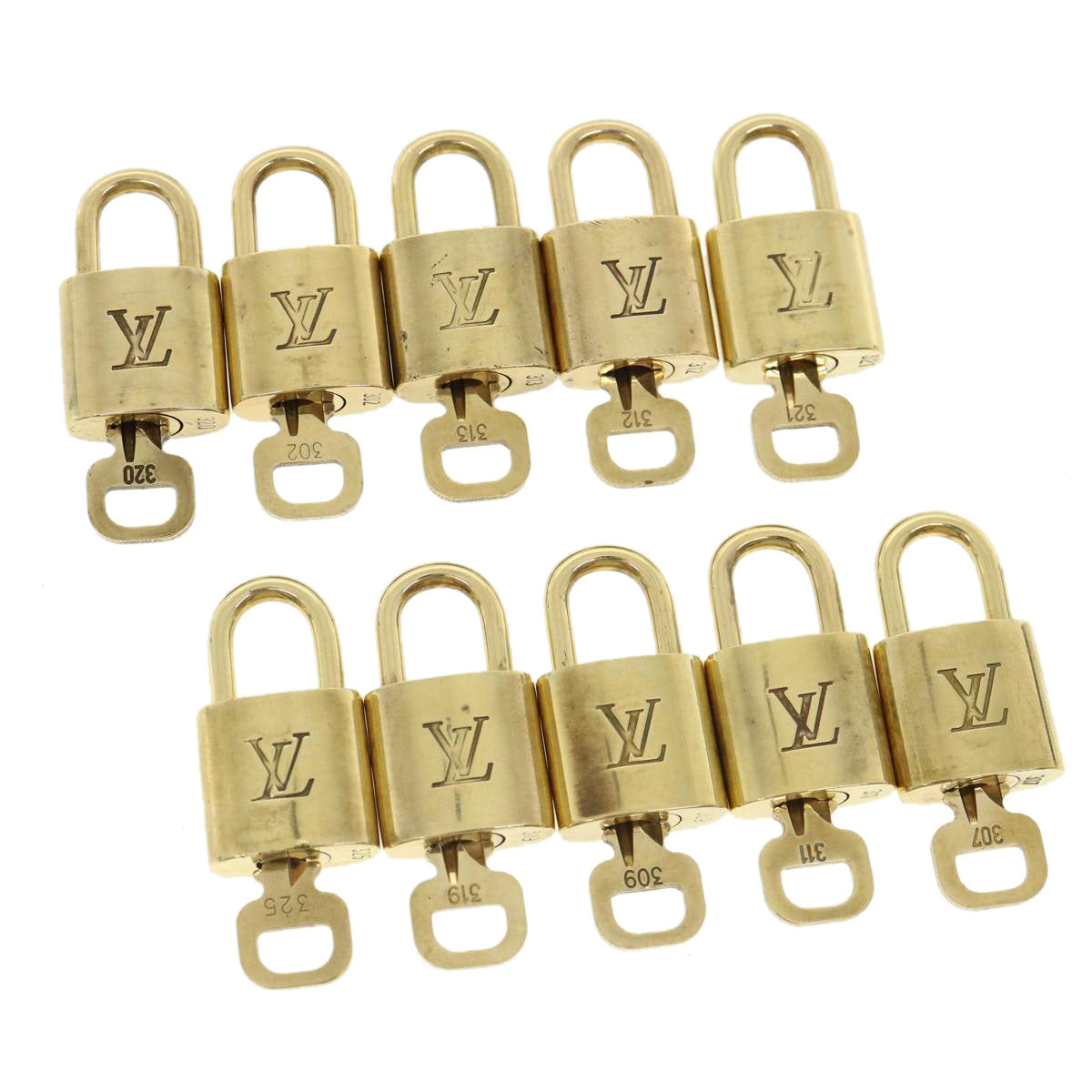 LOUIS VUITTON Padlock 10set Padlock Gold Tone LV 32414
