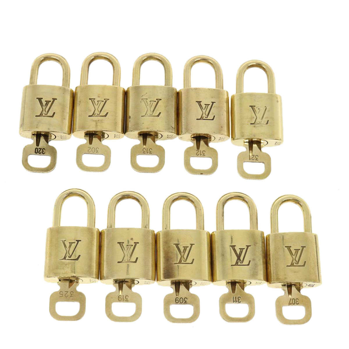 LOUIS VUITTON Padlock 10set Padlock Gold Tone LV 32414