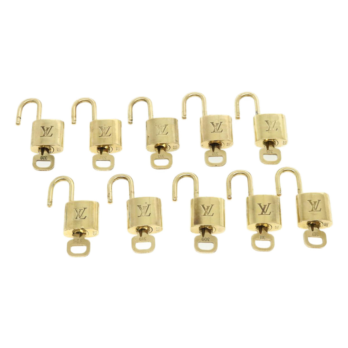 LOUIS VUITTON Padlock 10set Padlock Gold Tone LV 32414