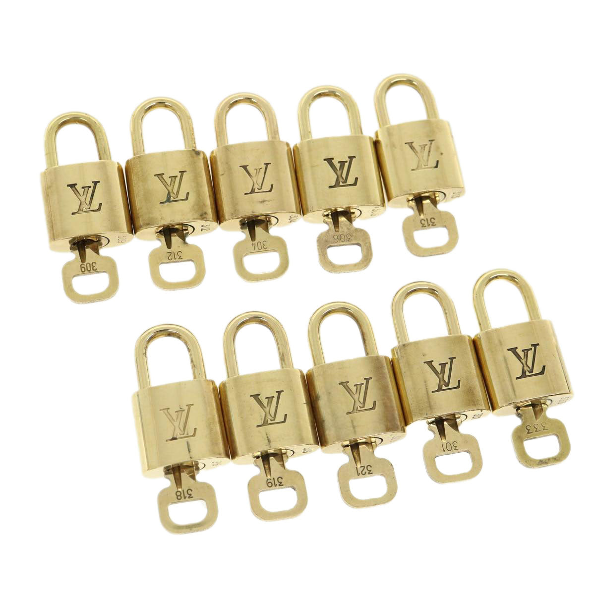 LOUIS VUITTON Padlock 10set Gold Tone LV 32415