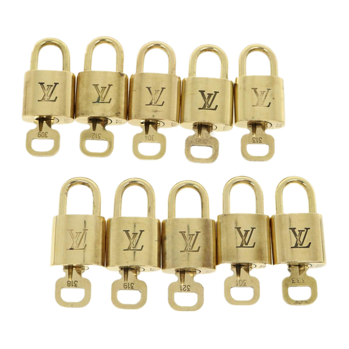 LOUIS VUITTON Padlock 10set Gold Tone LV 32415