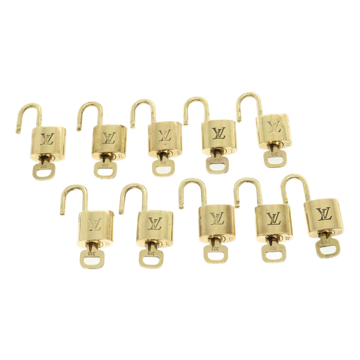 LOUIS VUITTON Padlock 10set Gold Tone LV 32415