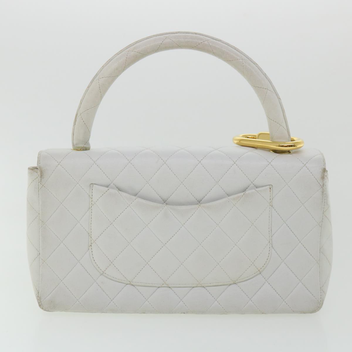 Luxury Chanel Matelasse Pair Shoulder Bag Lamb Skin White CC  32416A