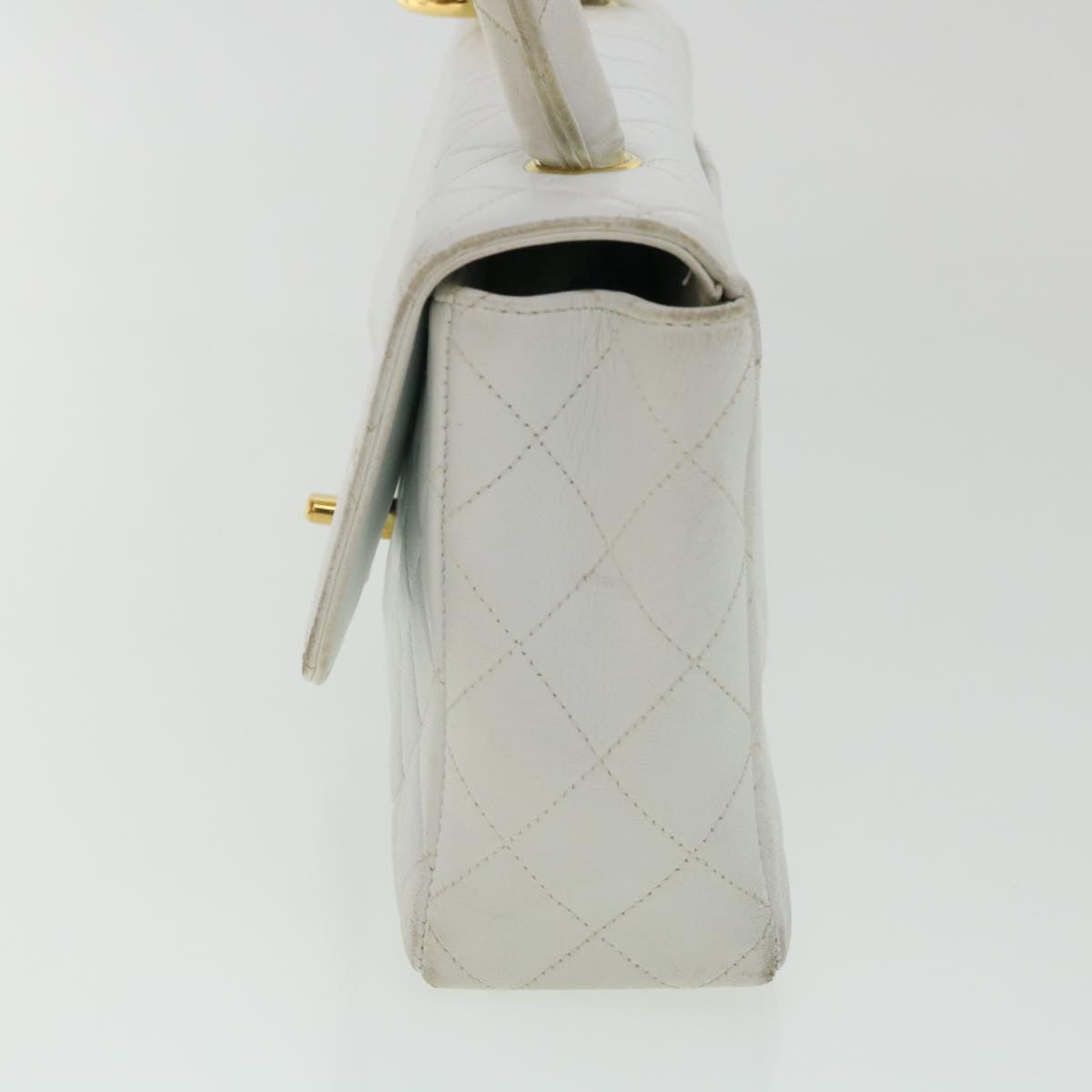 Luxury Chanel Matelasse Pair Shoulder Bag Lamb Skin White CC  32416A