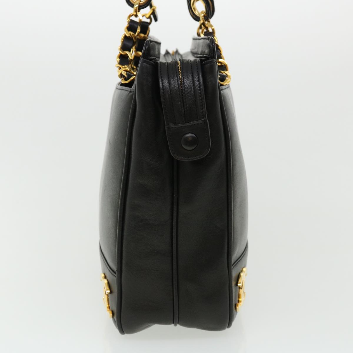 Luxury Chanel Chain Shoulder Bag Lamb Skin Black CC  32454A