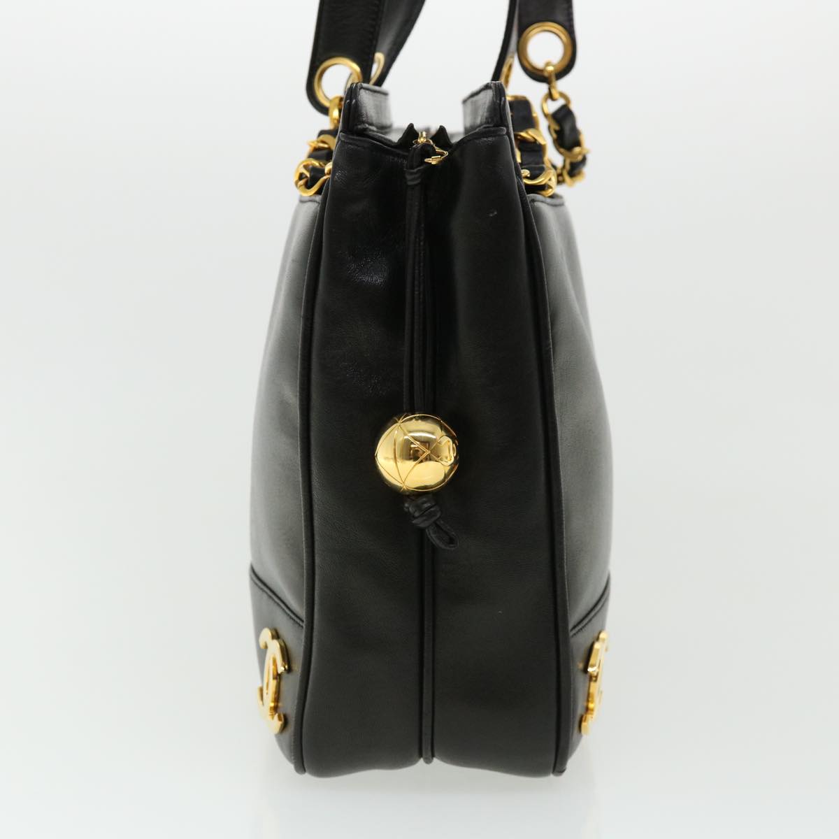 Luxury Chanel Chain Shoulder Bag Lamb Skin Black CC  32454A
