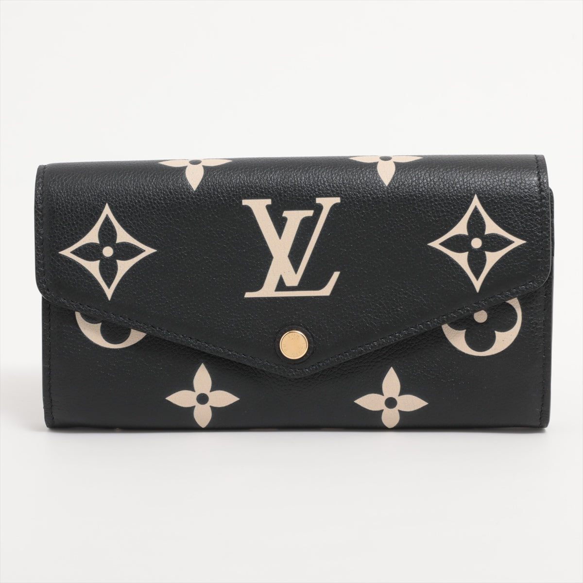 Louis Vuitton Bi-Color Monogram Implant Portefolio Sarah M80496 Noneir Long   Wallet