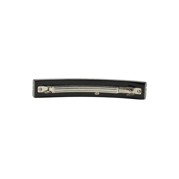 Luxury Chanel Black Hair Barrette With Pearl Cc Logo