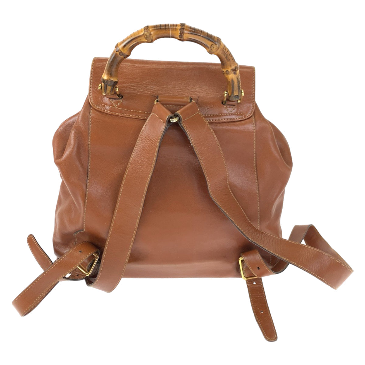 Luxury Gucci Trending 2025 Vintage Bamboo Leather Backpack