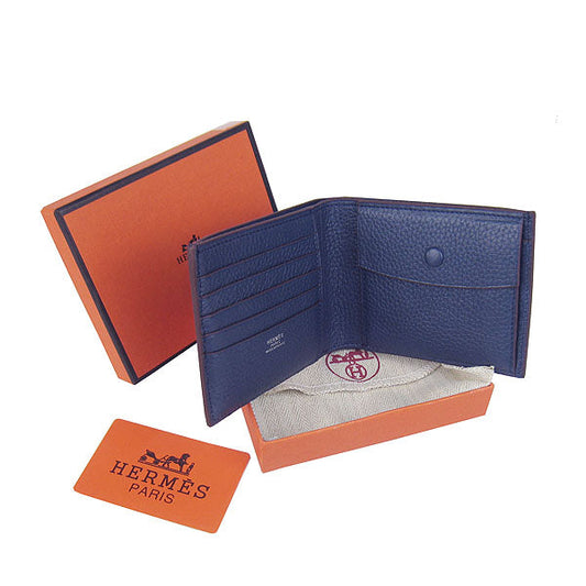 Luxury Hermes Wallet H014 Mens Wallet Blue