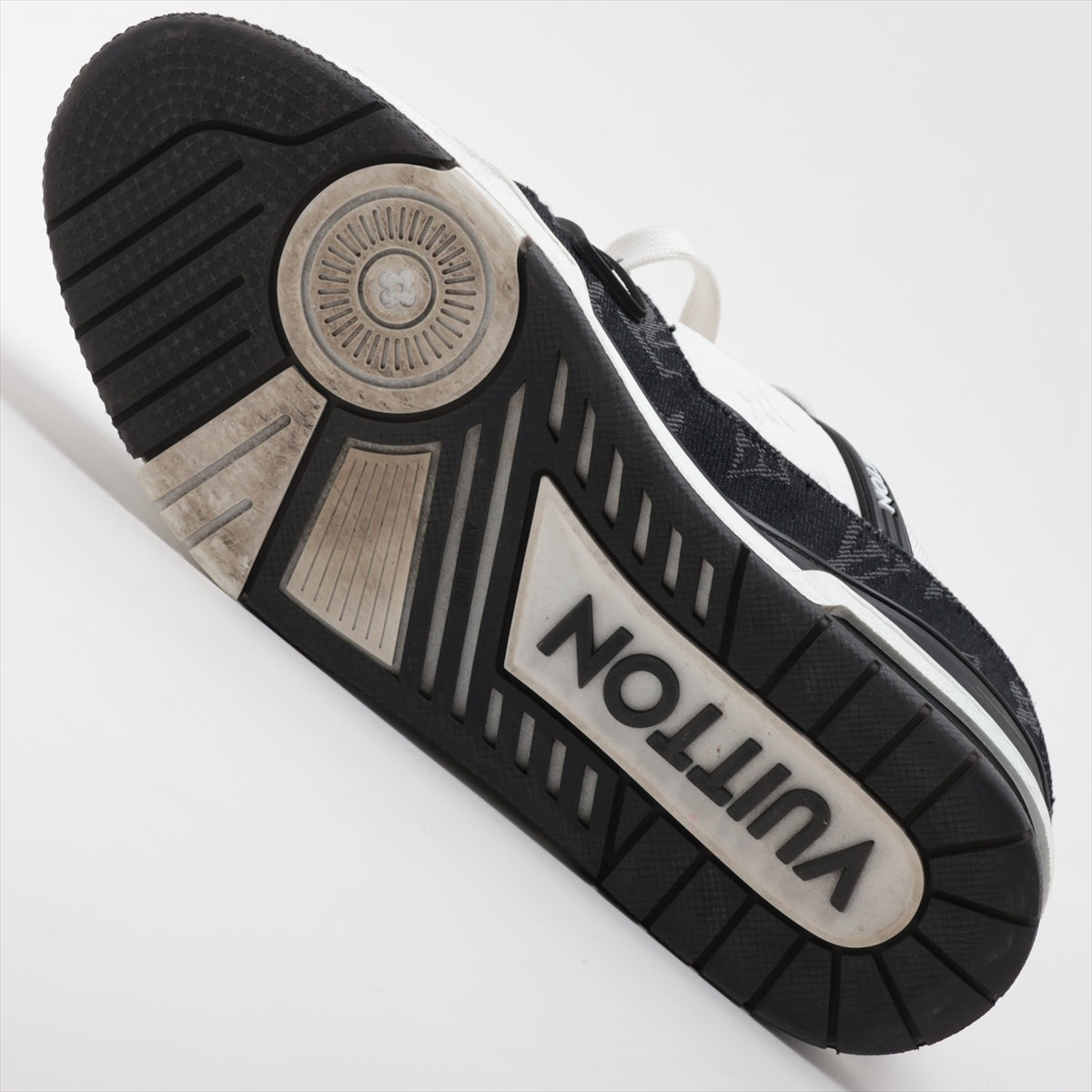 Louis Vuitton LV Trainer Line 23 Years Denim  Leather Trainers 7 Men Black × White MS0283 Monogram