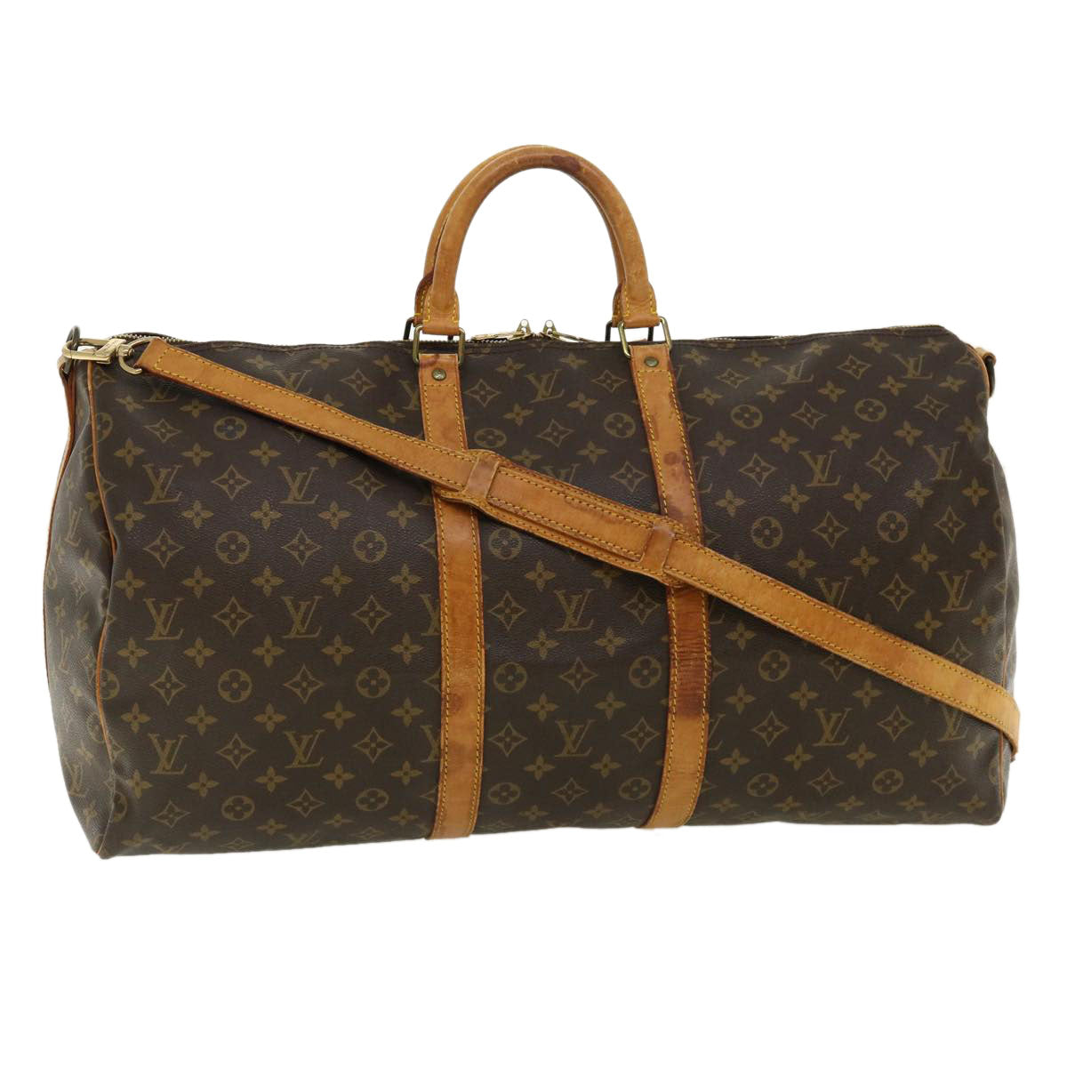 LOUIS VUITTON Monogram Keepall Bandouliere 55 Boston Bag M41414 LV 32943