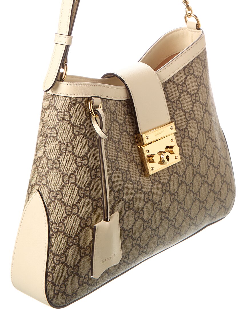 Luxury Gucci Trending 2025 Padlock Medium GG Supreme Canvas & Leather Shoulder Bag