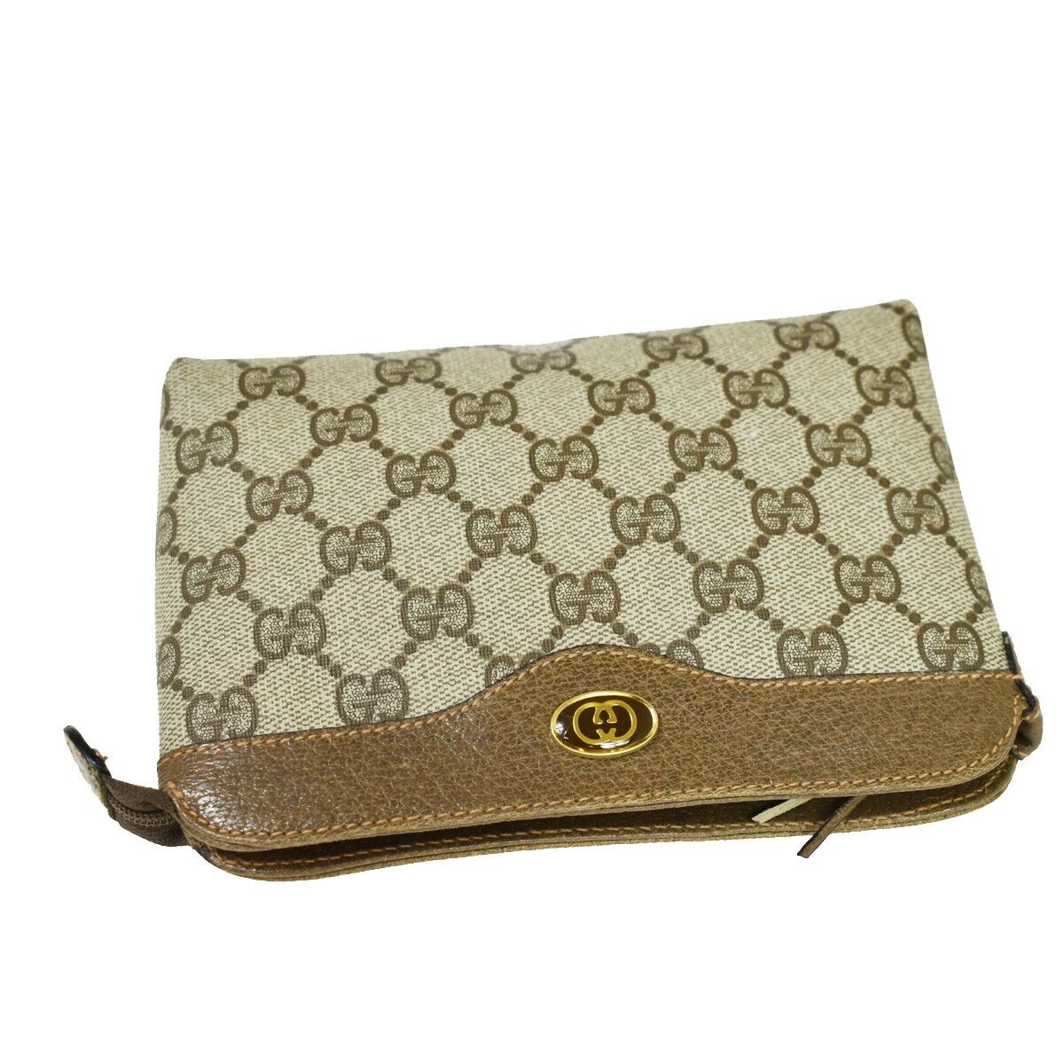 Gucci Gg Pattern  Canvas Clutch Bag ()