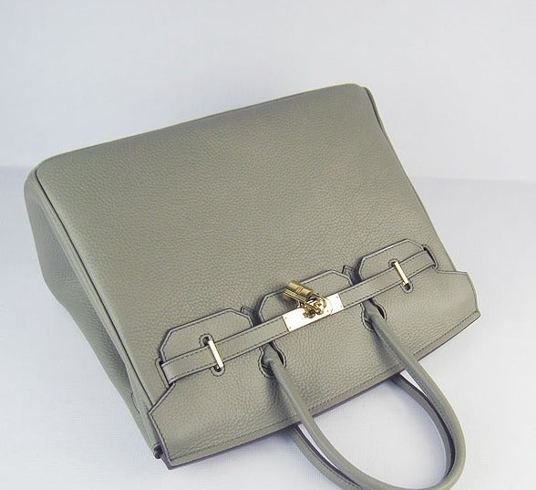 Luxury Hermes Birkin 35cm Togo Leather Handbags Dark Grey Golden