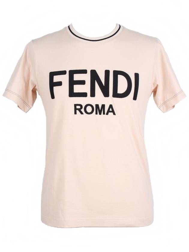 Luxury Fendi Women s Logo Embroidered T Shirt XS