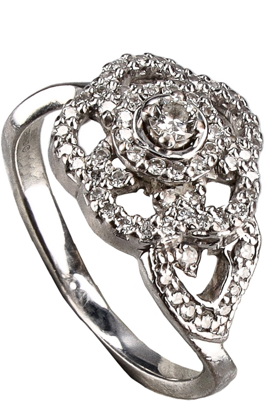 CHANEL Camelia Ring White Gold Diamonds