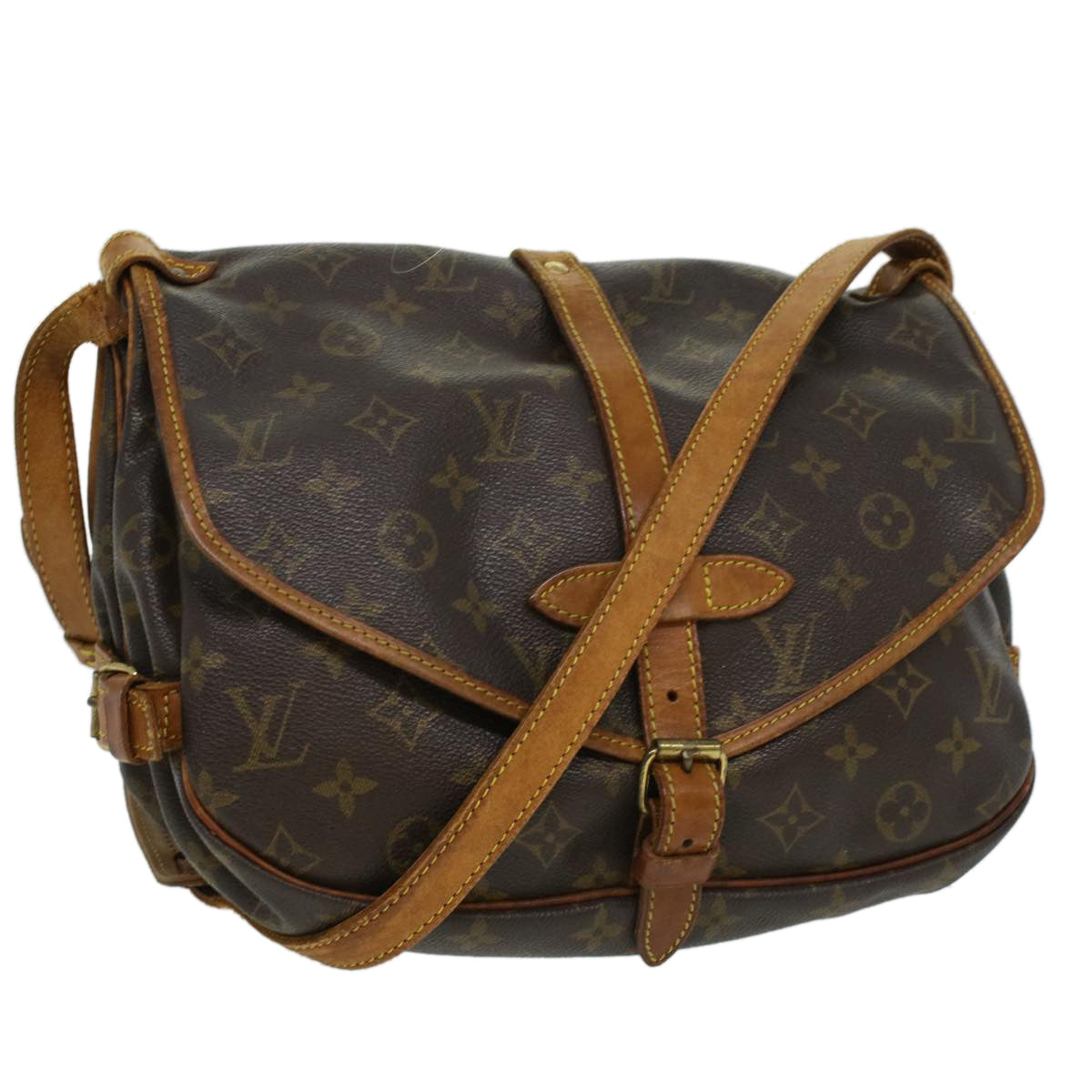 LOUIS VUITTON Monogram Saumur 30 Shoulder Bag M42256 LV 33016