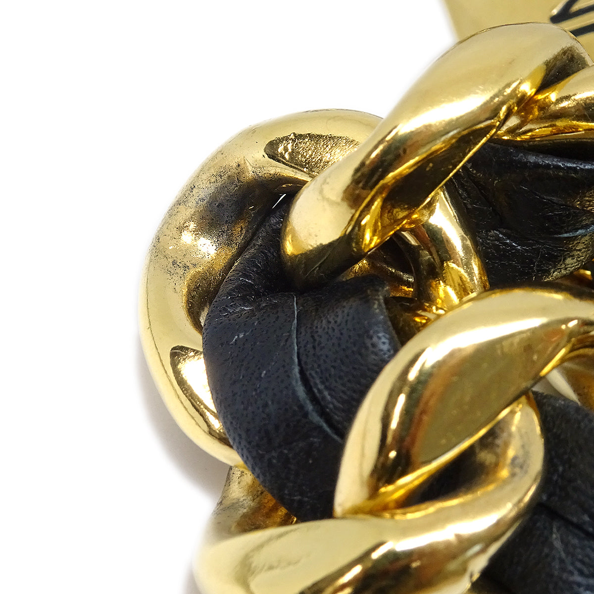 Luxury Chanel 1980s Gold & Black Chain Belt