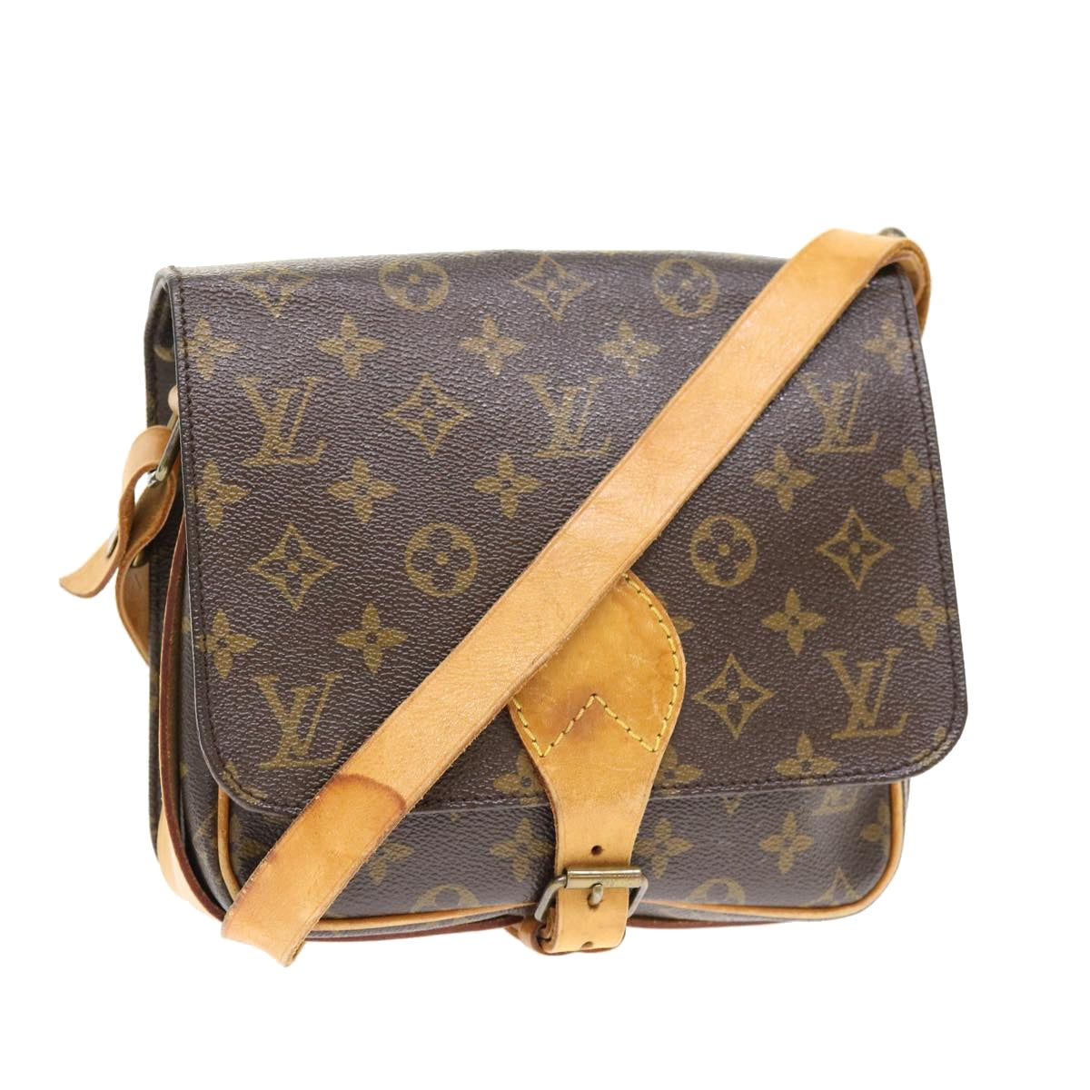 LOUIS VUITTON Monogram Cartouchiere MM Shoulder Bag M51253 LV 33248
