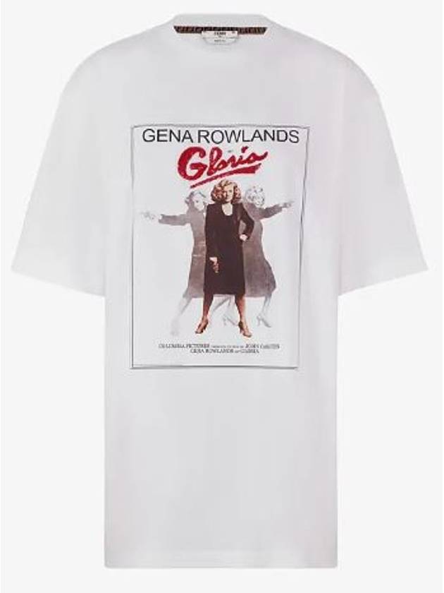 Luxury Fendi Gloria Print Short Sleeve T-Shirt White