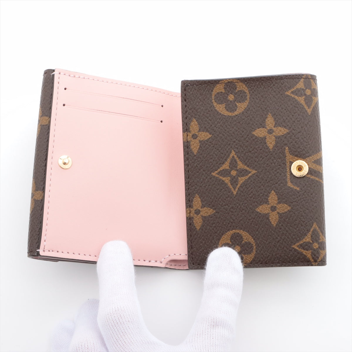 Louis Vuitton Monogram Portfolio Celeste M81665 Rose Valerie Compact  Reaction Wallet