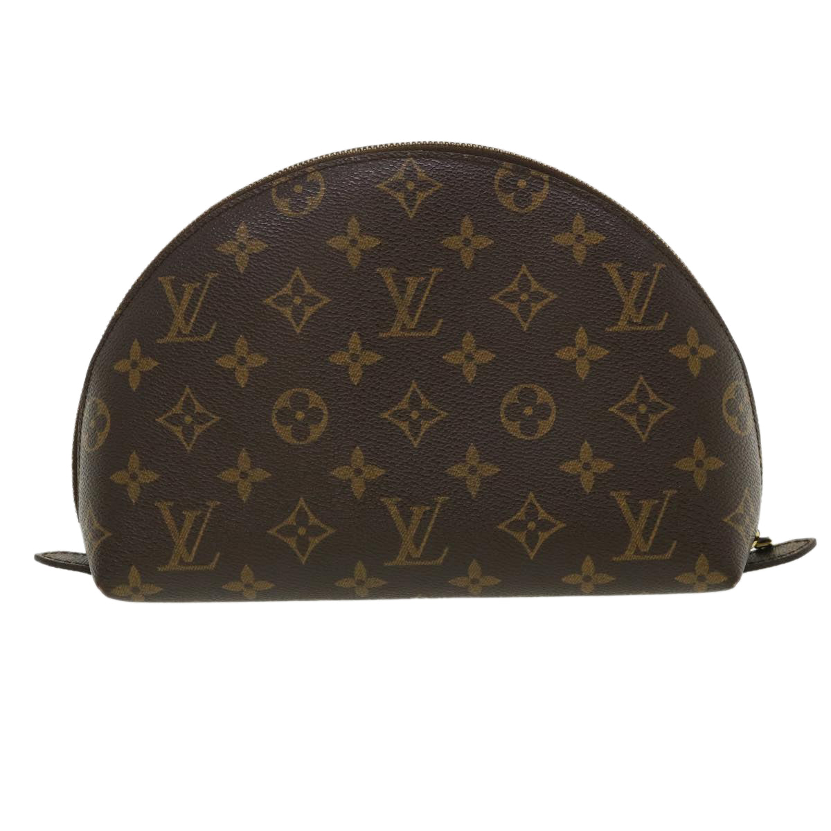 LOUIS VUITTON Monogram Trousse Demi Ronde Cosmetic Pouch M47520 LV 33322
