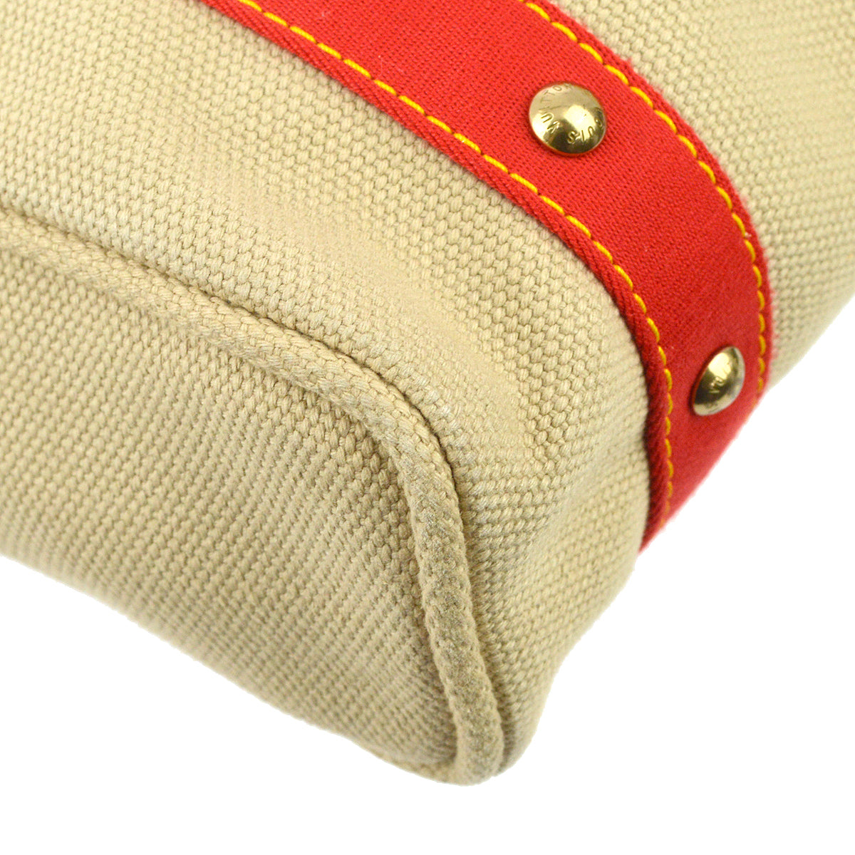 Louis Vuitton 2005 Beige Red Antigua Cabas MM Tote Bag M40035