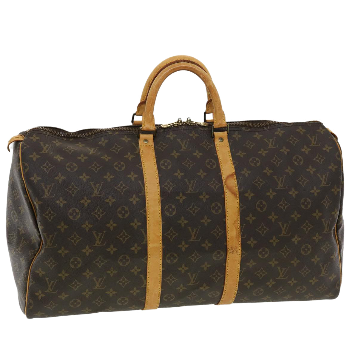 LOUIS VUITTON Monogram Keepall 55 Boston Bag M41424 LV 33412