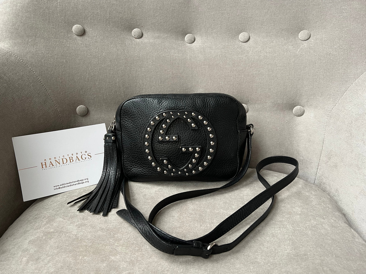 Luxury Gucci Trending 2025 Black Studded Soho Disco