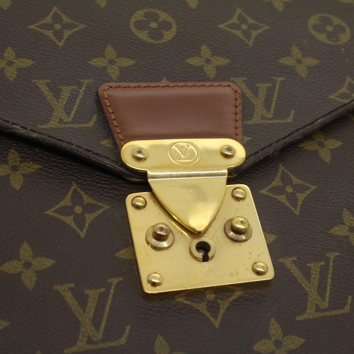 LOUIS VUITTON Monogram Porte Documents Bandouliere BusinessBag M53338 33458