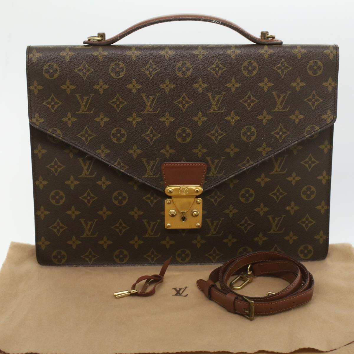 LOUIS VUITTON Monogram Porte Documents Bandouliere BusinessBag M53338 33458