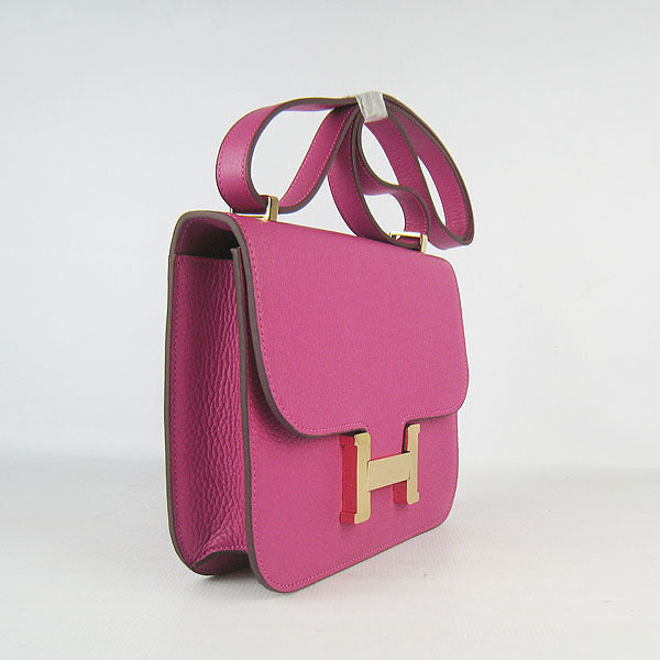 Luxury Hermes Constance Cowskin Leather Bag H017 peach golden