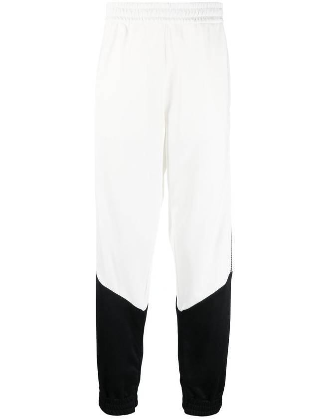 Luxury Fendi Color Block Logo Side JoGGer Track Pants Black White