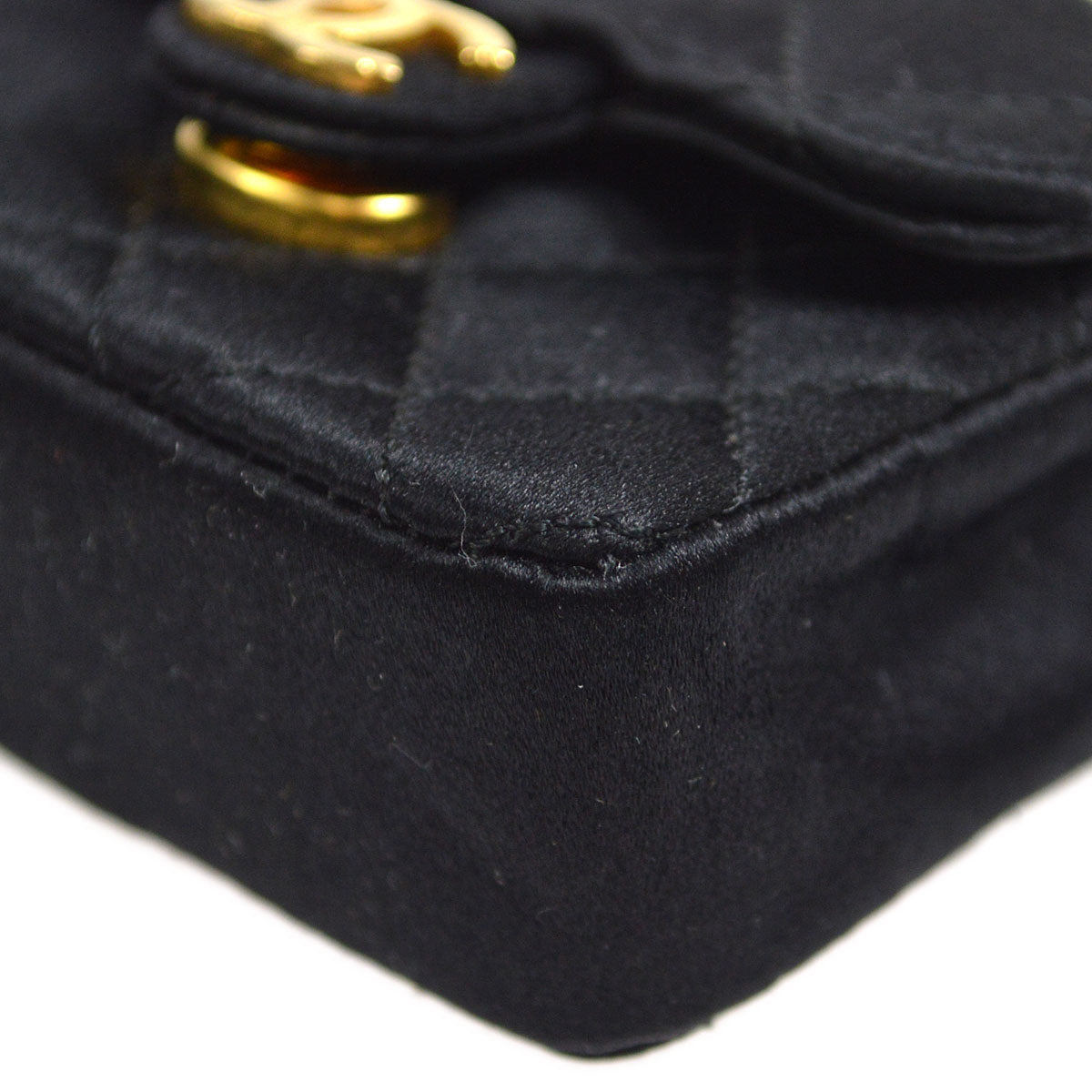 Luxury Chanel Classic Flap Micro Black Satin