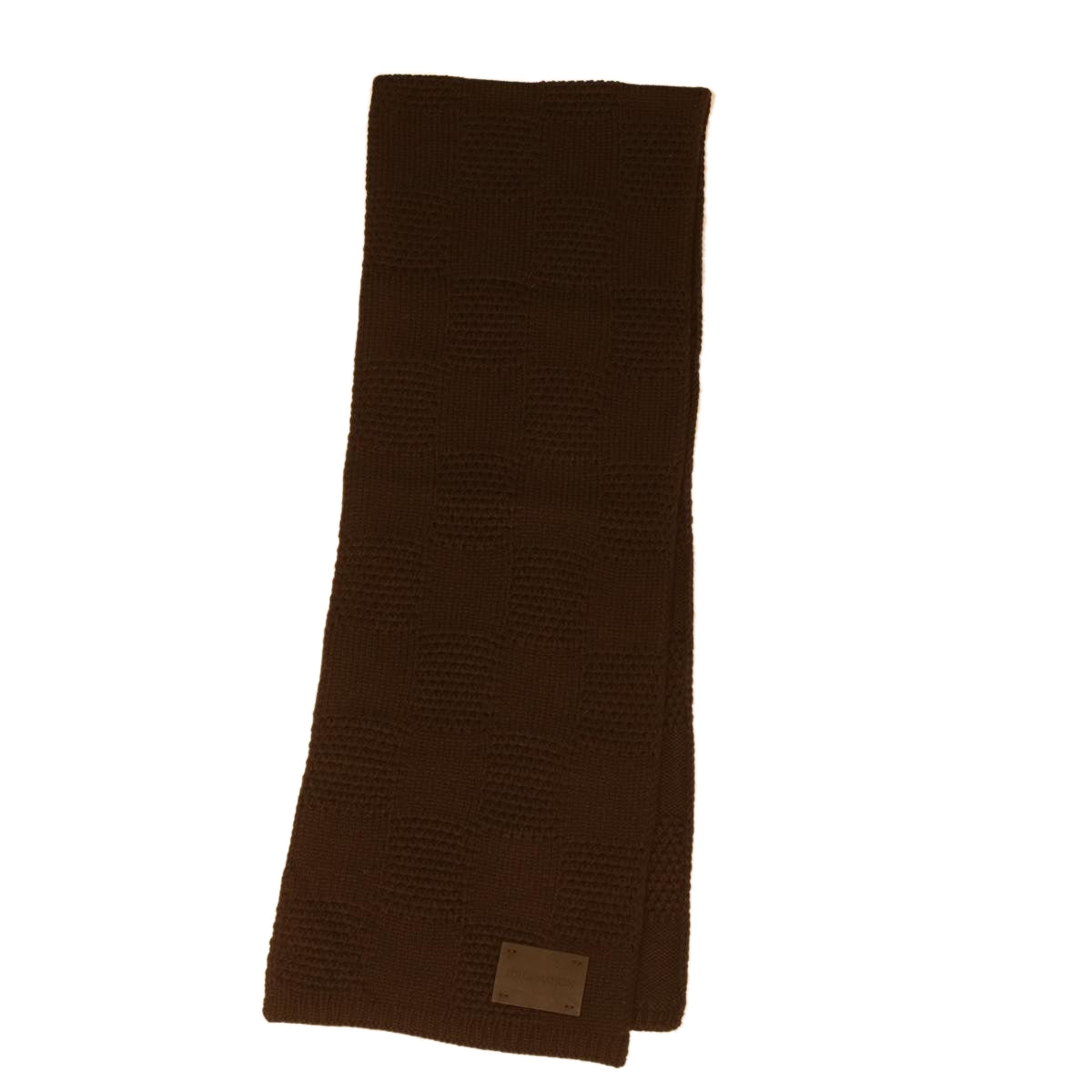 LOUIS VUITTON Damier Ebene Scarf Wool Brown 402775 LV 34064
