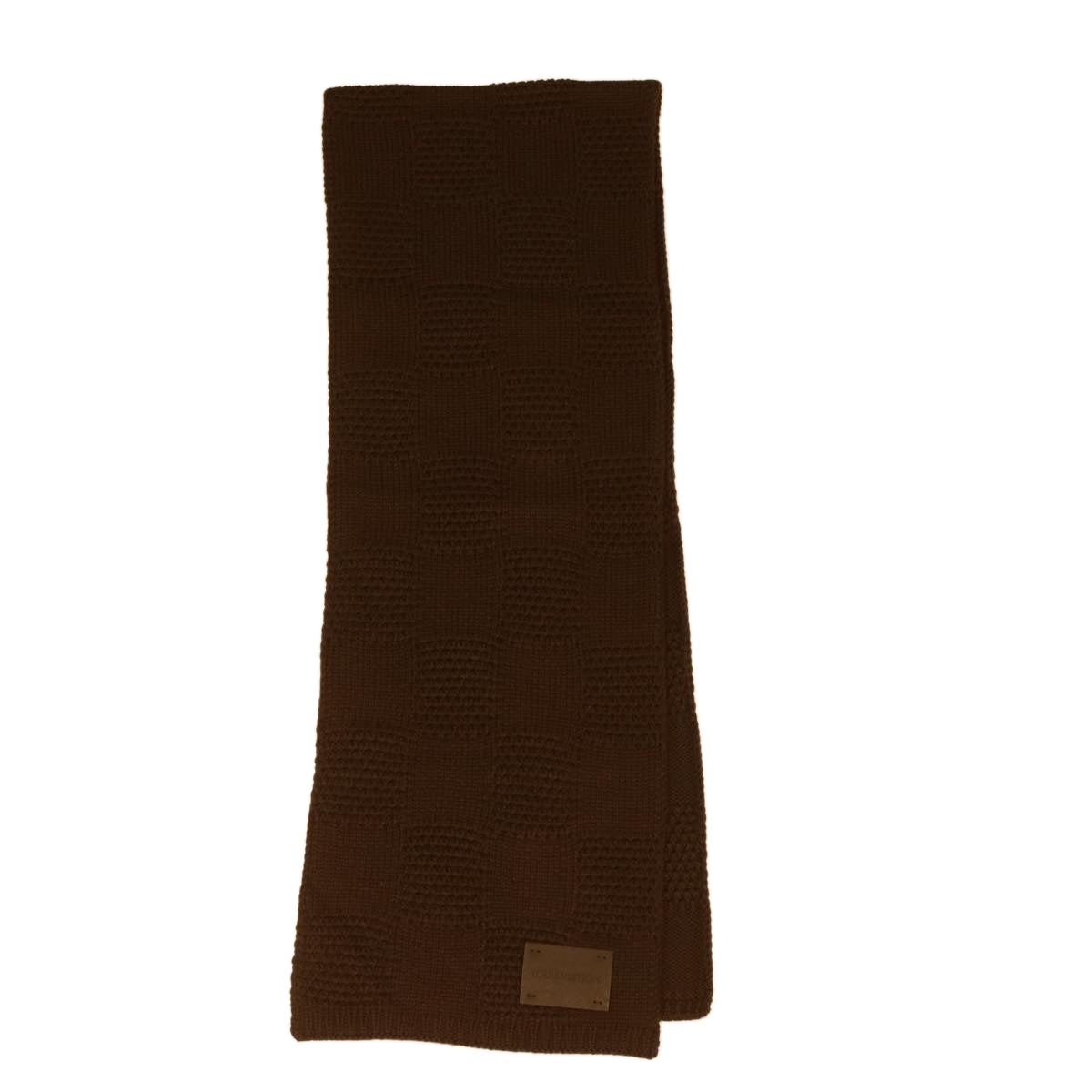 LOUIS VUITTON Damier Ebene Scarf Wool Brown 402775 LV 34064
