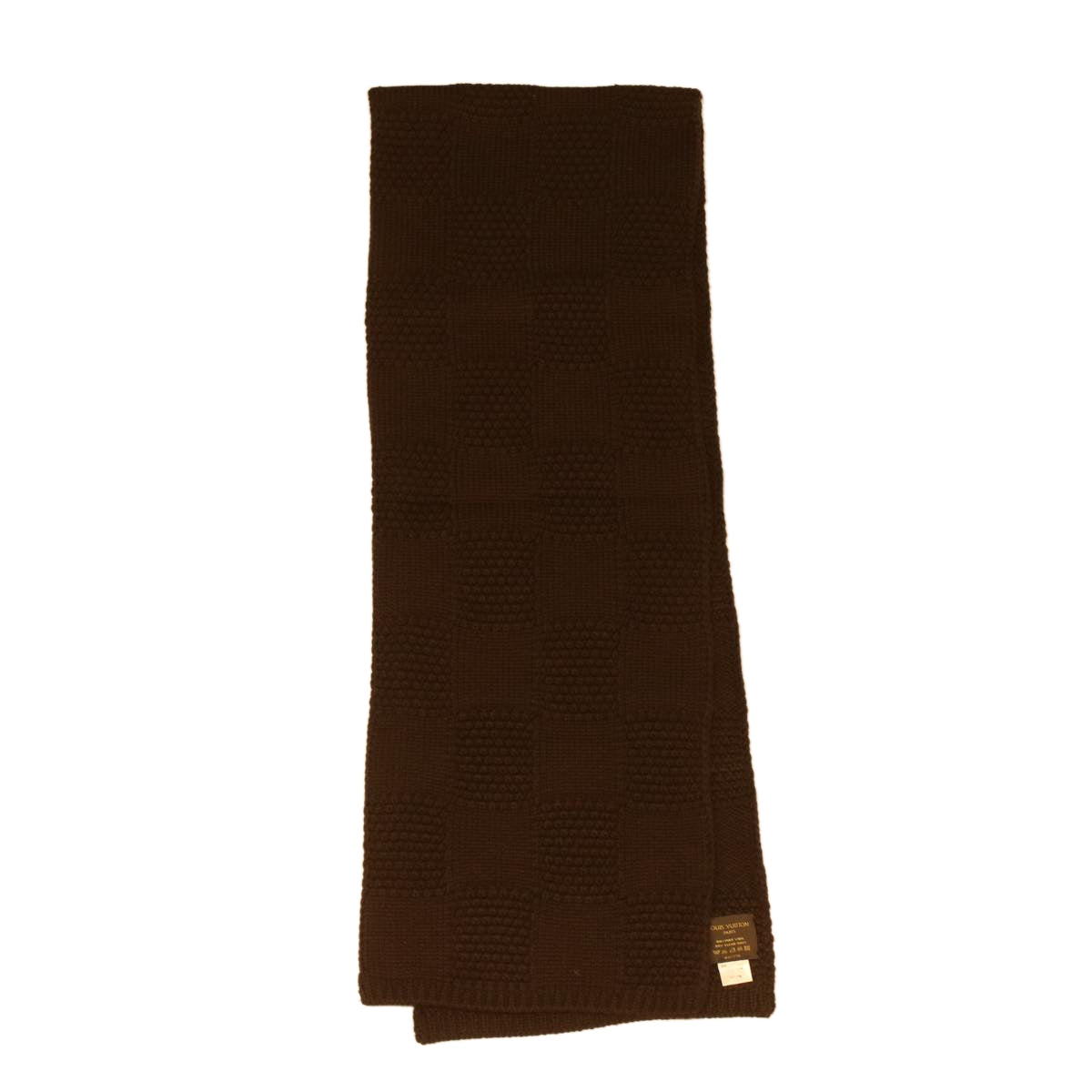 LOUIS VUITTON Damier Ebene Scarf Wool Brown 402775 LV 34064