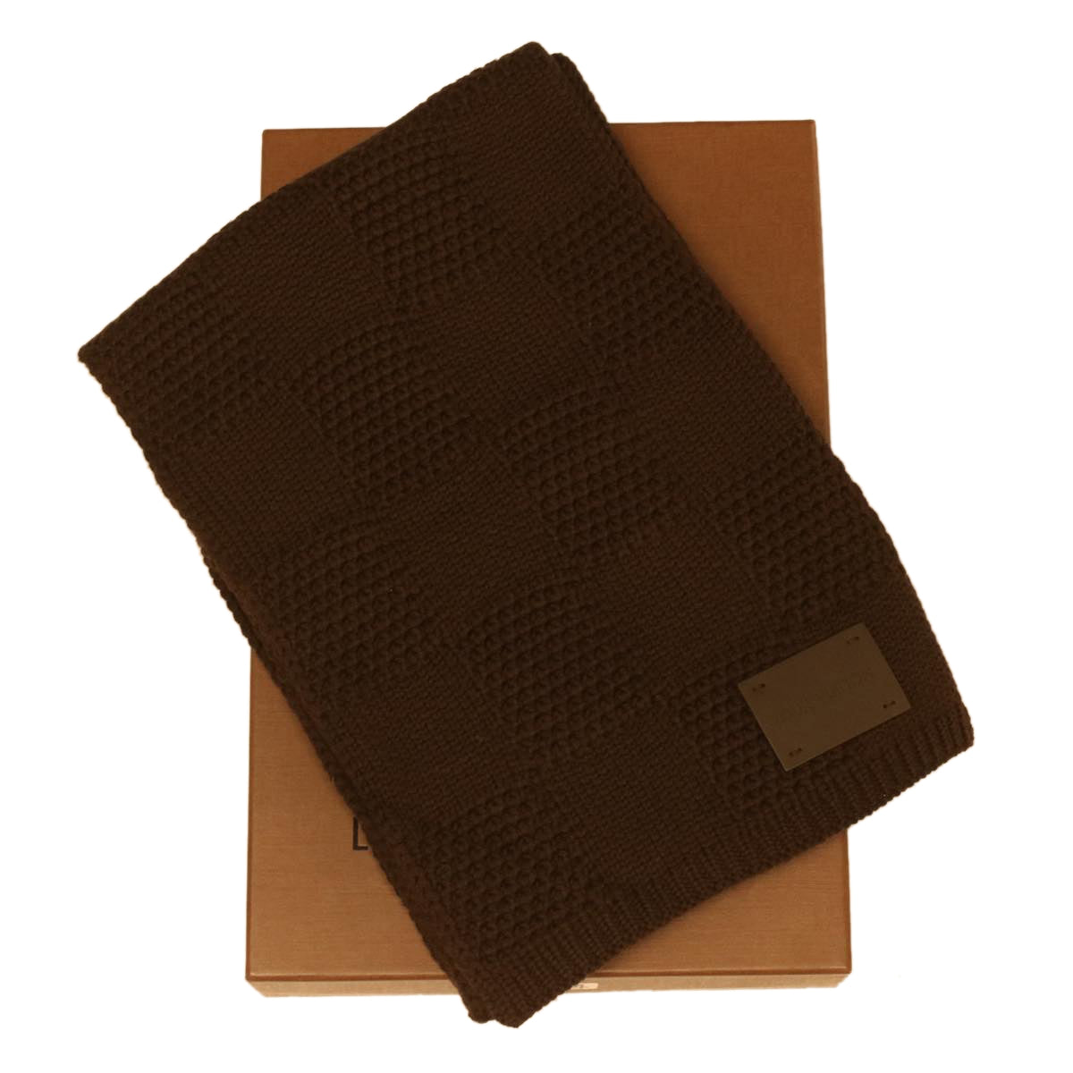 LOUIS VUITTON Damier Ebene Scarf Wool Brown 402775 LV 34064