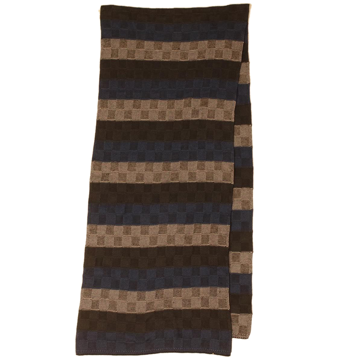 LOUIS VUITTON Escharp Damier Scarf cotton Blue Navy white M78533 LV 34065
