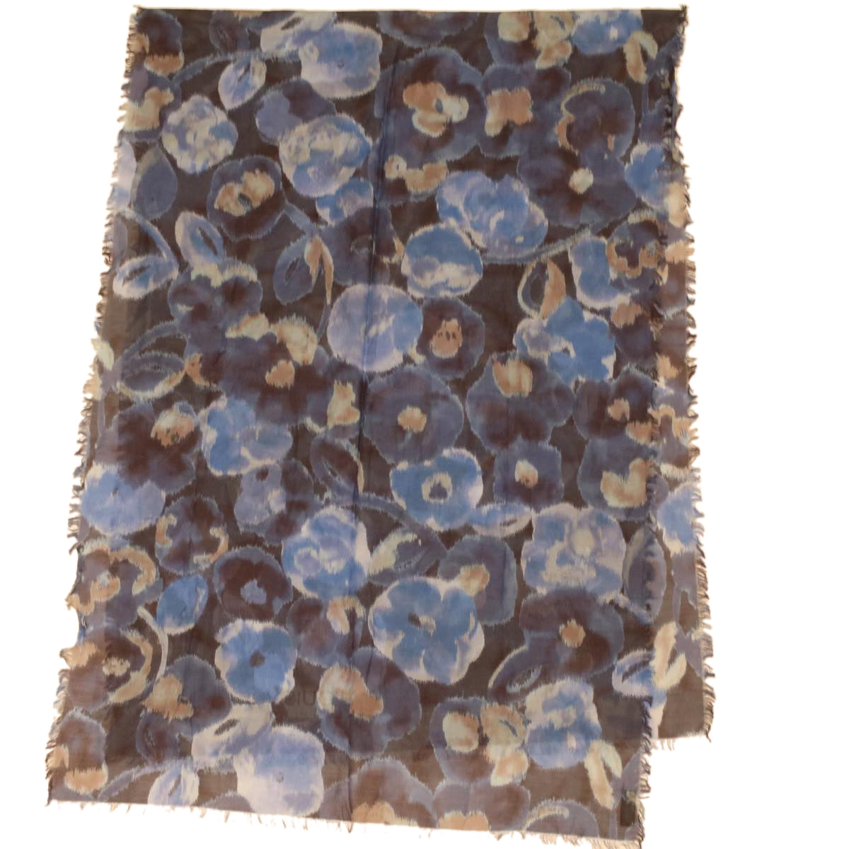LOUIS VUITTON Stole silk cotton Blue LV 34068