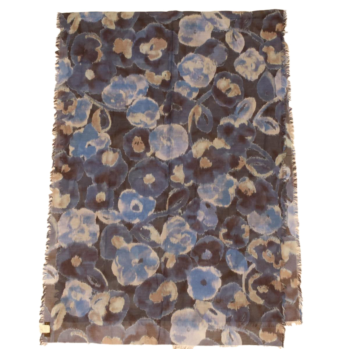 LOUIS VUITTON Stole silk cotton Blue LV 34068