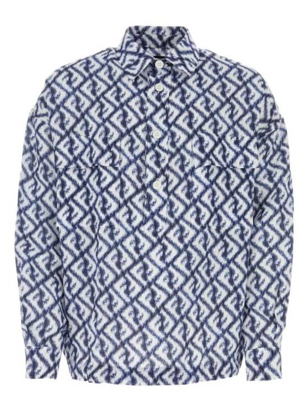 Luxury Fendi Linen Long Sleeve Shirt