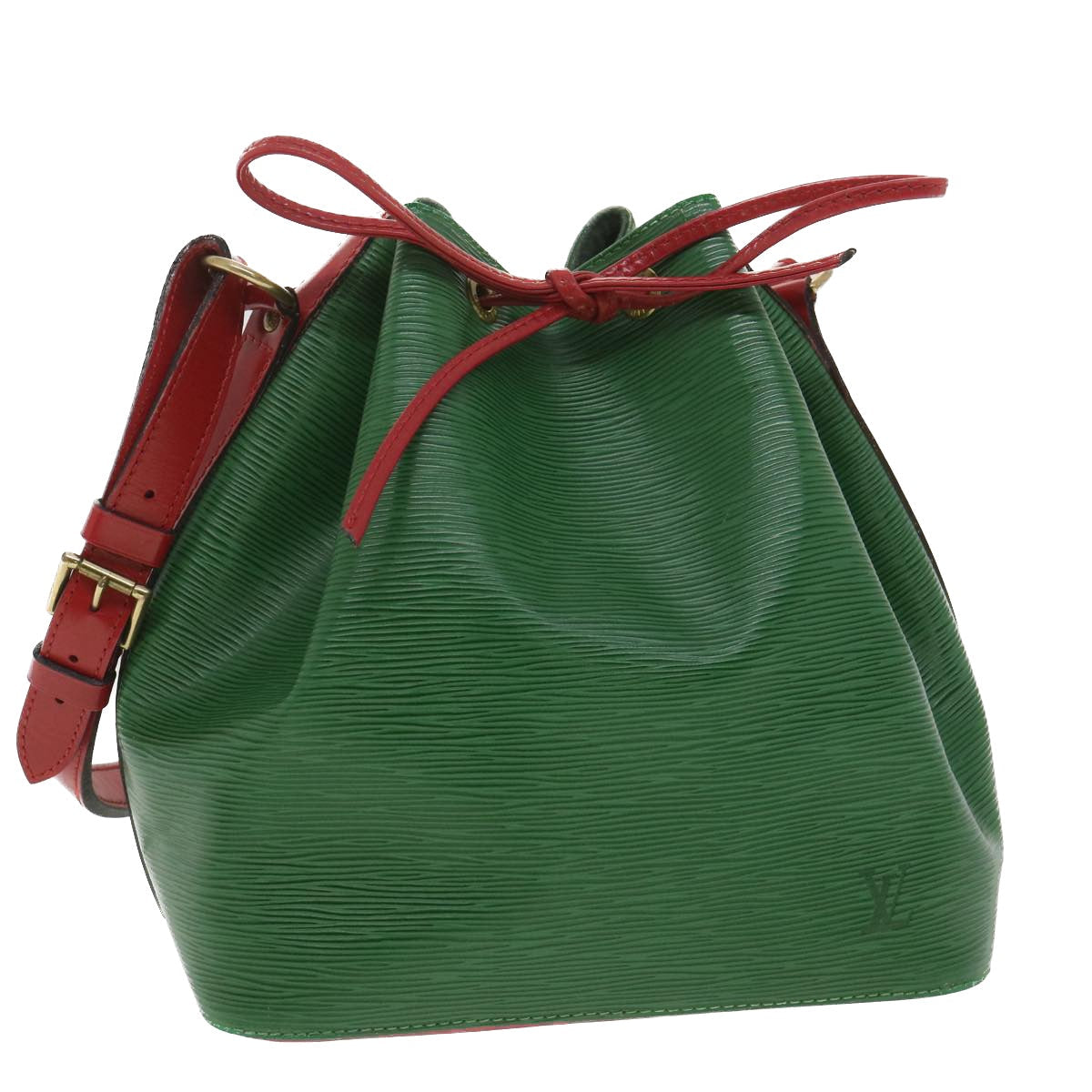LOUIS VUITTON Epi Petit Noe Shoulder Bag Bicolor Red Green M44147 LV 34139