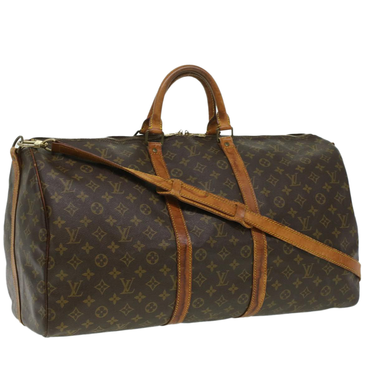 LOUIS VUITTON Monogram Keepall Bandouliere 55 Boston Bag M41414 LV 34206